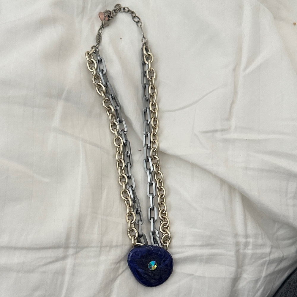 Sabika Blue and Silver Necklace